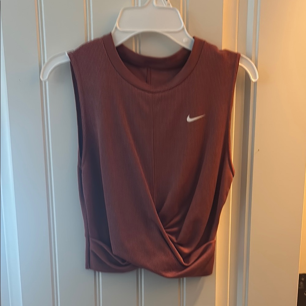 Nike Red Sleeveless Muscle Tee Crop Wrap